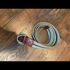 J Crew Men’s Canvas Belt Size 32 Navy blue and Kelly Green